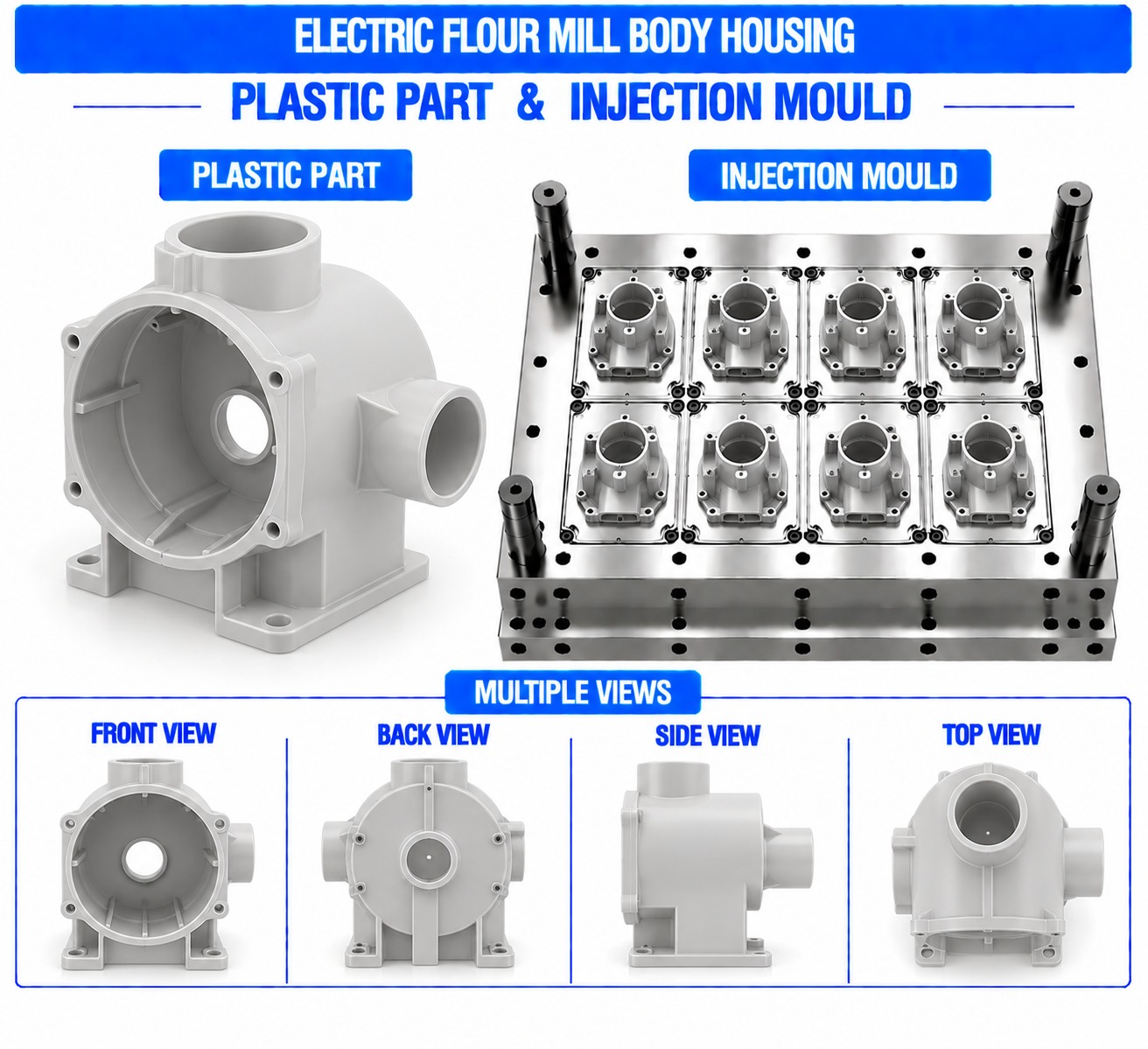 Electric Flour Mill Plastic Body Housing Mould and Moulding Service